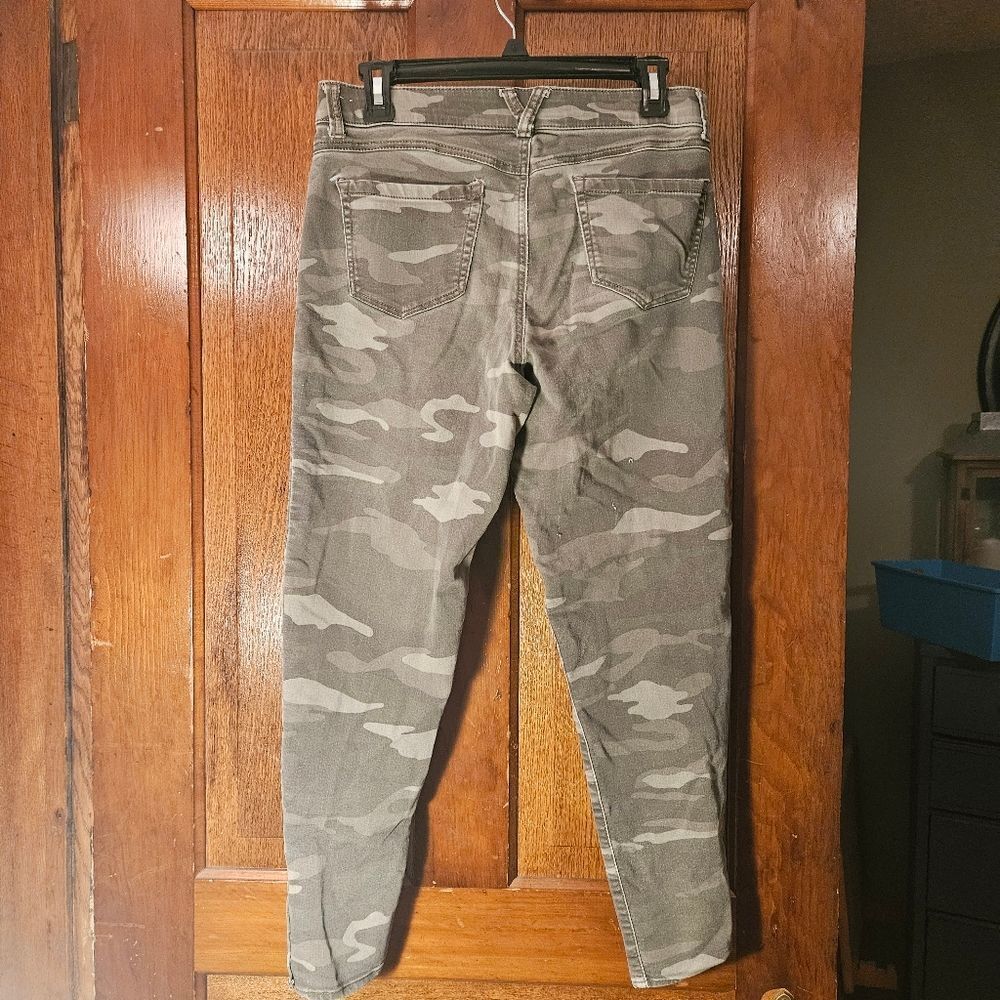 Rewind Camo Cargo Jogger Pants‎ Sz 9 Juniors | Y2K Streetwear Olive Green Skinny